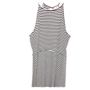 Black/white halter dress